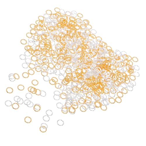 VILLCASE 600 Stück Gedrehte Offene Sprungringe Schmuckverbinder Metallringe für DIY Schmuckherstellung Ohrringe Halsketten Bastelzubehör Gold Silber Stück VILLCASE 600 Stück Gedrehte Offene Sprungringe Schmuckverbinder Metallringe für DIY Schmuckherstellung Ohrringe Halsketten Bastelzubehör Gold Silber Stück von VILLCASE