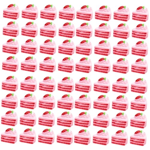 VILLCASE 64 Stk Simulation Kuchen Kuchen-flatback-anhänger Haar Klammern Cupcakes Schnelle Geburtstagsdekorationen Flatback-dessert-cabochons Kuchenzubehör Harz Kind Handyhülle Korsage von VILLCASE
