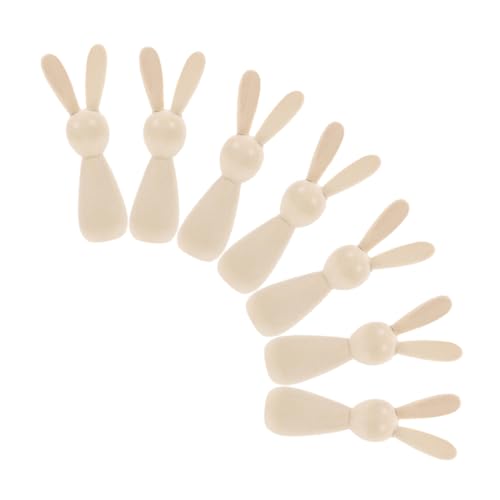 VILLCASE 7 Stück Handgemachte Kleine Hasenfiguren Holz für Unbemalte Statuen für Österliche Dekorationen und Kreative Bastelprojekte VILLCASE 7 Stück Handgemachte Kleine Hasenfiguren Holz für Unbemalte Statuen für Österliche Dekorationen und Kreative Bastelprojekte von VILLCASE