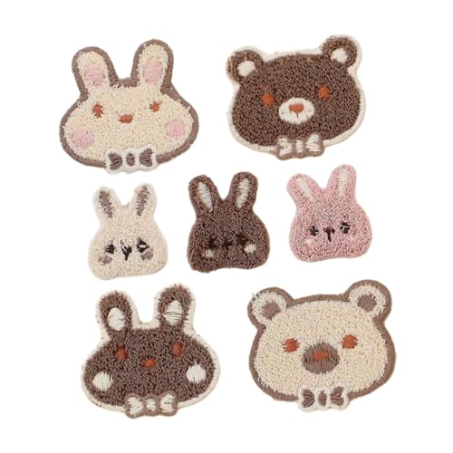 VILLCASE 7 Stück Teiliges Bestickte Tier applikationen mit Bär Hasenmotiven Niedliche Nähflicken für Kinderkleidung Rucksäcke und DIY Stoffdekorationen Einfache Anbringung Lebendige VILLCASE 7 Stück Teiliges Bestickte Tier applikationen mit Bär Hasenmotiven Niedliche Nähflicken für Kinderkleidung Rucksäcke und DIY Stoffdekorationen Einfache Anbringung Lebendige von VILLCASE