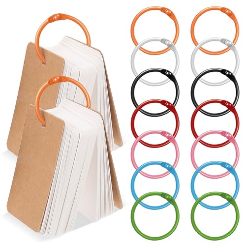 VILLCASE 70 Stück Buchringe, 25mm Ringbuch Ringe, Binderinge für Karteikarten, Hefter, Scrapbook Und Bastelprojekte, Vielseitig Einsetzbare Buchbinder Ringe von VILLCASE