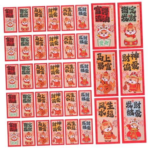 VILLCASE 72 Stück Chinesische Neujahrs-rotumschläge Jahr Des Pferdes Motiv Dickes Papier Umschläge pro Packung Traditionelle Geldpakete für Frühling Festival Hochzeit Geburtstag VILLCASE 72 Stück Chinesische Neujahrs-rotumschläge Jahr Des Pferdes Motiv Dickes Papier Umschläge pro Packung Traditionelle Geldpakete für Frühling Festival Hochzeit Geburtstag von VILLCASE