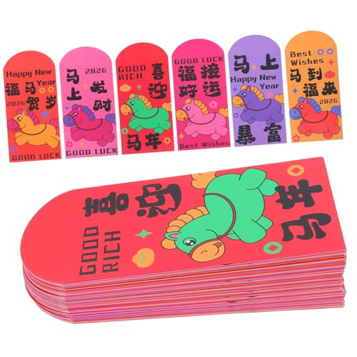 VILLCASE 72 Stück Rote Umschläge Jahr Des Pferdes Motiv Chinesische Neujahrsumschläge aus Dickem Papier Glücksumschläge für Frühlingsfest Hochzeiten und Festlichkeiten Klassische VILLCASE 72 Stück Rote Umschläge Jahr Des Pferdes Motiv Chinesische Neujahrsumschläge aus Dickem Papier Glücksumschläge für Frühlingsfest Hochzeiten und Festlichkeiten Klassische von VILLCASE