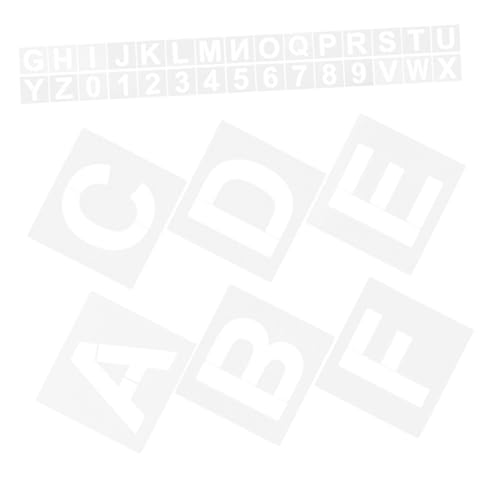 VILLCASE 72 Stück Teiliges Buchstaben Zahlen-schablonen Kunststoff Wiederverwendbar Präzise Spray-schablonen für Wandmalerei Diy-kunstprojekte Einfache Ausrichtung und Reinigung von VILLCASE