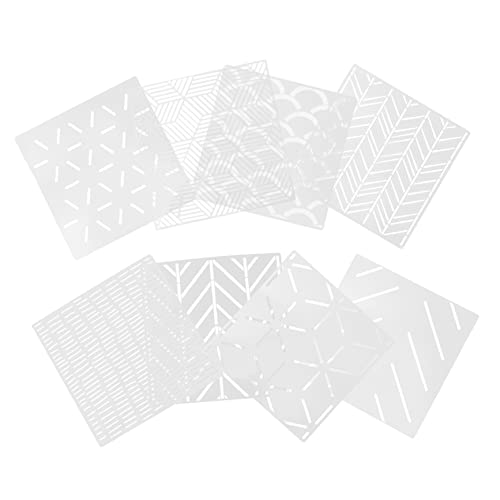 VILLCASE 8 Stück Geometrische Wandvorlage Große Buchstabenschablonen Geometrie Geometrische Malschablone Kunst Schablonen Malschablonen Für Wände Bastelvorlage Malen Weiß Umweltschutz von VILLCASE