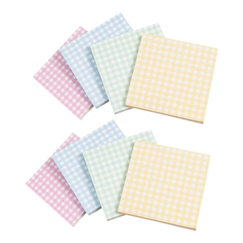 VILLCASE 8 Stück Quadratische Gitter Klebrige Klebrige Klebrige Klebrige Klebrige Klebrige Klebrige Klebrige Klebrige Klebrig Notizpolster Briefpapier Doppeltes Offsetpapier von VILLCASE