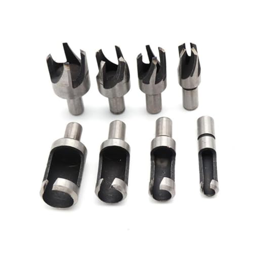 VILLCASE 8 Stück Teiliges Carbon stahl Wood Plug Cutter Set Gerade und Langlebige Holzzapfen bohrer für Präzises Holzarbeiten Geeignet für Werkbänke Professionelle Holzbearbeitung von VILLCASE