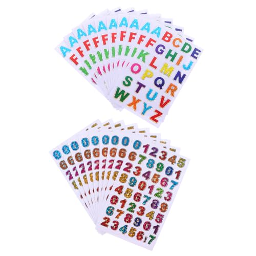 VILLCASE 80 Blatt Glitzer Buchstaben Aufkleber Selbstklebende Zahlen und Buchstaben Sticker für Bastelprojekte und Deko für Kindergarten und Schüleraktivitäten VILLCASE 80 Blatt Glitzer Buchstaben Aufkleber Selbstklebende Zahlen und Buchstaben Sticker für Bastelprojekte und Deko für Kindergarten und Schüleraktivitäten von VILLCASE