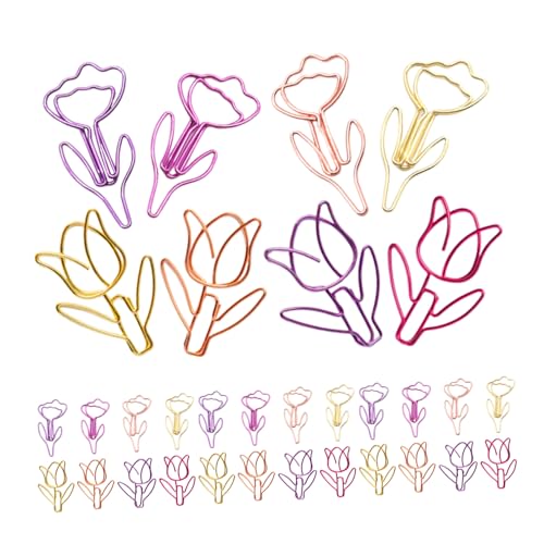 VILLCASE 80 Stück Teiliges Blumenförmige Papierklammern Tulpenform Bunte Büroklammern Für Planer Dateiorganisation Lesezeichen Für Schule Und Büro Mädchen Frauen VILLCASE 80 Stück Teiliges Blumenförmige Papierklammern Tulpenform Bunte Büroklammern Für Planer Dateiorganisation Lesezeichen Für Schule Und Büro Mädchen Frauen von VILLCASE