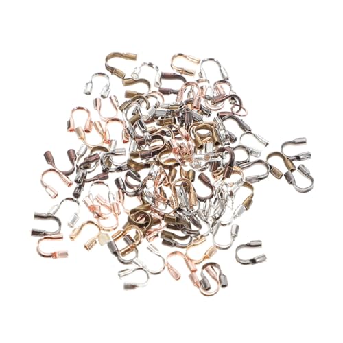 VILLCASE 800 Stück U förmige Drahtschutz endkappen Schmuckzubehör für DIY Armband Basteln Langlebig Rostfrei Vielseitig für Ketten Verschlüsse und Ringe von VILLCASE