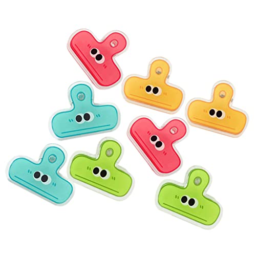 VILLCASE 8Stücke Teiliges Kreative Büroklammern aus Kunststoff Bunte Papierclips für Dokumente Snacks und für Schule und Büro Praktische Aufbewahrungslösung von VILLCASE