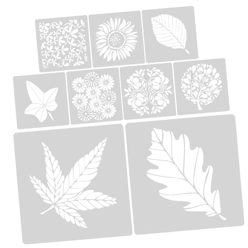 VILLCASE 9 Stück Teiliges Blumen schablonen Langlebigem Pet für Wiederverwendbare Wandbemalung und Acrylmalerei Waschbar Geruchsfrei für DIY Bastelprojekte und Kreative Wandgestaltung von VILLCASE
