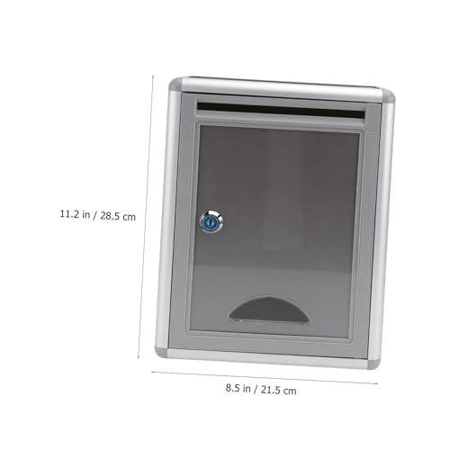 VILLCASE Aluminiumlegierung Wandbriefkasten mit Schloss Silber graue Multifunktionale Vorschlags Beschwerdebox Abschließbar Große Kapazität Sichere Aufbewahrung für Briefe und Dokumente VILLCASE Aluminiumlegierung Wandbriefkasten mit Schloss Silber graue Multifunktionale Vorschlags Beschwerdebox Abschließbar Große Kapazität Sichere Aufbewahrung für Briefe und Dokumente von VILLCASE