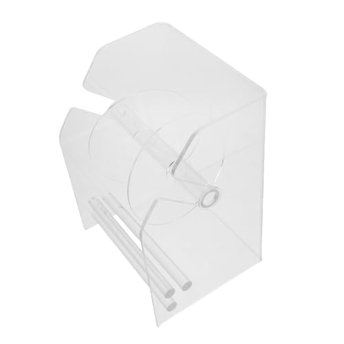 VILLCASE Aufkleber Rollspender mit Fächern Einstellbarer Etikettenspender aus Acryl für Büro Schule und Zuhause Kompakter Organizer für Beschriftungsaufkleber und Klebeband von VILLCASE