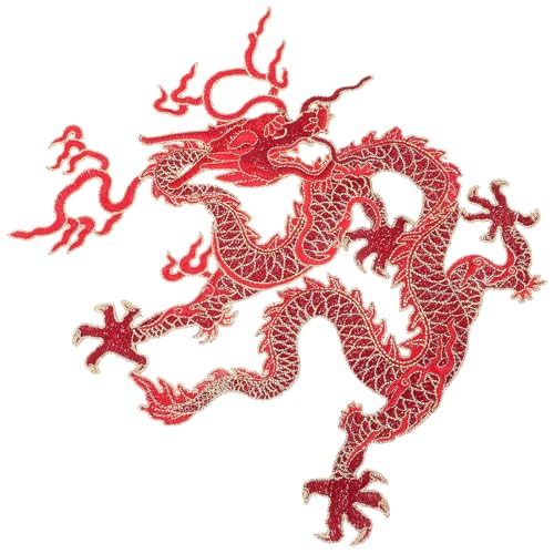 VILLCASE Aufnäher zum Aufbügeln, bestickt, in Form eines chinesischen Drachens, für Kleidung, zum Aufnähen oder Aufkleben, ideal für die Dekoration von Jacken und T-Shirts VILLCASE Aufnäher zum Aufbügeln, bestickt, in Form eines chinesischen Drachens, für Kleidung, zum Aufnähen oder Aufkleben, ideal für die Dekoration von Jacken und T-Shirts von VILLCASE