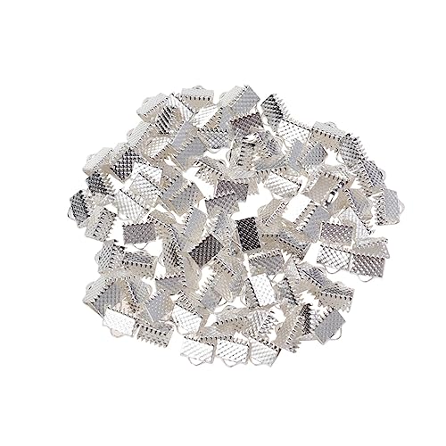 VILLCASE Bandenden Zur Schmuckherstellung 100 Stück 8 Mm Versilberte Schnallen Zubehör Verschlussverschlüsse Strukturierte Crimp-endklemmen Reißverschlussclips VILLCASE Bandenden Zur Schmuckherstellung 100 Stück 8 Mm Versilberte Schnallen Zubehör Verschlussverschlüsse Strukturierte Crimp-endklemmen Reißverschlussclips von VILLCASE