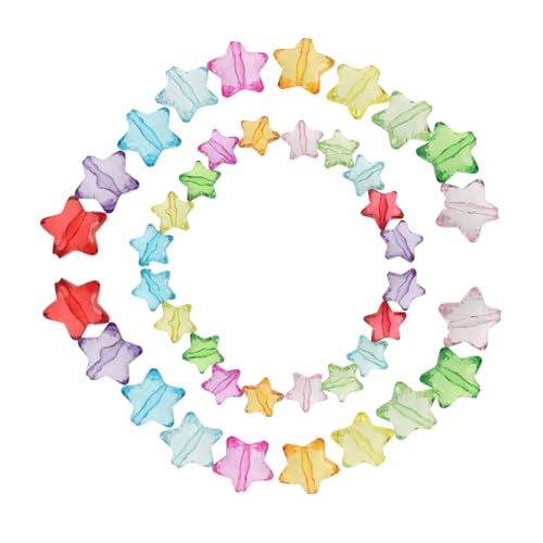 VILLCASE Bunte Acryl Fünf Punkte Sternperlen für Diy Schmuckherstellung Translucente Bastelperlen für Armbänder Sommerdekorationen und Partygeschenke von VILLCASE