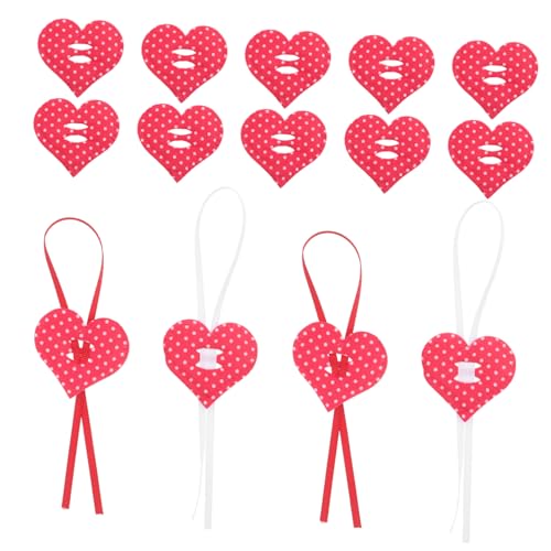 VILLCASE Diy Herzmuster Band mit Charms für Hochzeiten Bastelbedarf und Kreative Verpackungen Herzanhänger Rote und Weiße Bänder für Valentinstag und Dekorationen von VILLCASE