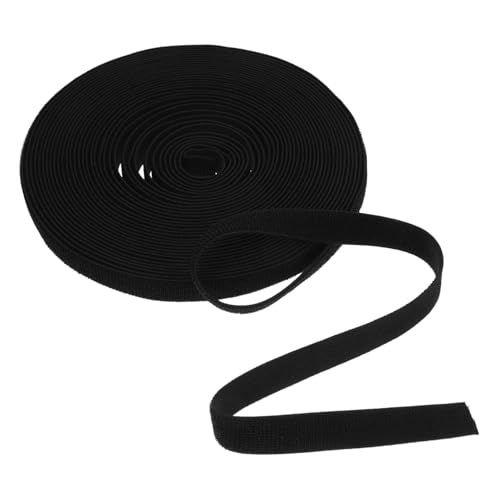 VILLCASE Elastische Nähbänder, Hakenschlaufe, 20 Meter, Nylon-Gurtbänder, schwarz, für Schneiderei, Polsterung, Heimprojekte von VILLCASE