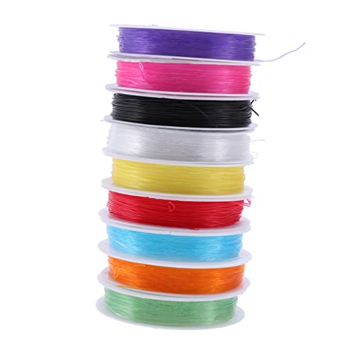 VILLCASE 0 6 Mm Breites Handgefertigtes Elastisches Schmuckseil Roter Elastanfaden Kristall-fischschnur Draht Elastanseil Weiche Und Glatte Schnur von VILLCASE