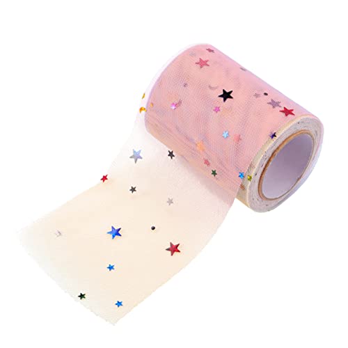 VILLCASE Glitzernder Regenbogen Tüllrolle mit Stern für Hochzeit Tischläufer Bunte Dekoration und Kleidungsaccessoires Vielseitig Einsetzbar von VILLCASE