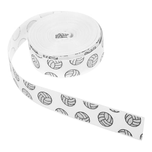 VILLCASE Glitzerndes Volleyball Sportband Yards Glänzendes Satinband für Cheerleader Haarbänder Diy Partys und Sportveranstaltungen Weiß von VILLCASE