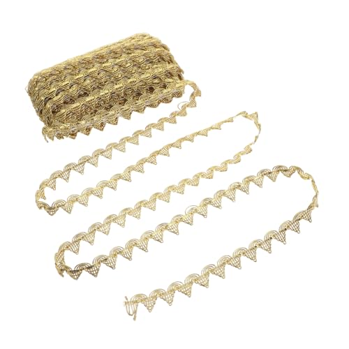 VILLCASE Goldener Spitzenbesatz Polyester Spitze Borte Zierband für Nähen Kleidungsdekoration Hochzeit Brautkleidung Bühnenkostüm Verzierungen von VILLCASE