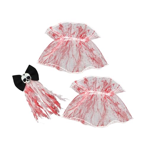 VILLCASE Halloween Zombie Braut Haarclip Set Vintage Retro Kopfstück und Blutig Spitze Armstulpen Elegantes Gothik Kostüm Zubehör für Halloween Party und Bühnenauftritte VILLCASE Halloween Zombie Braut Haarclip Set Vintage Retro Kopfstück und Blutig Spitze Armstulpen Elegantes Gothik Kostüm Zubehör für Halloween Party und Bühnenauftritte von VILLCASE