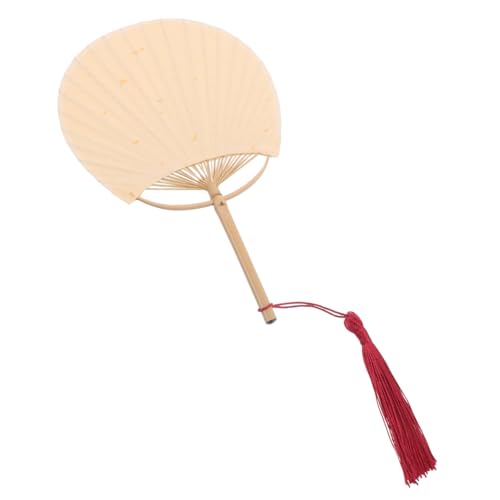 VILLCASE Handgefertigter Kleiner Bambus Fächer mit Doppelter Bemalungsfläche Vintage Diy Bastelventilator für Tai Chi Tanz Party und Kalligraphie Tragbar mit Klassischem Quasten Design VILLCASE Handgefertigter Kleiner Bambus Fächer mit Doppelter Bemalungsfläche Vintage Diy Bastelventilator für Tai Chi Tanz Party und Kalligraphie Tragbar mit Klassischem Quasten Design von VILLCASE