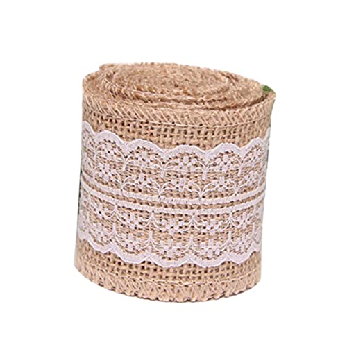 VILLCASE Band String Jute Spitze Handwerk Dekorative 2m Weiß Hessischen Sackleinen Hochzeit Home Decor Band VILLCASE Band String Jute Spitze Handwerk Dekorative 2m Weiß Hessischen Sackleinen Hochzeit Home Decor Band von VILLCASE