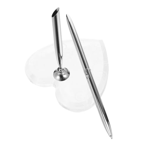 VILLCASE Hochzeits-gästebuch Kugelschreiber mit Acryl-herz Stifthalter Stabiles Design für Braut Jubiläum Geburtstag Vielseitiger Signierstift für Zeremonie Empfang Büro von VILLCASE