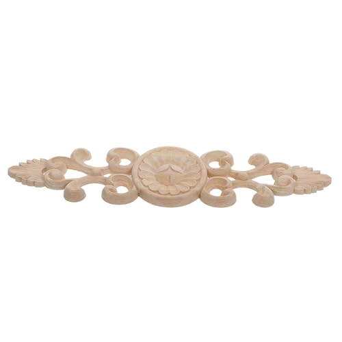 VILLCASE Holzornament Möbel Vintage Holzapplikation Dekoratives Geschnitztes Holzrelief Tür Schrank Wanddeko Retro Holzverzierung zum Bemalen und DIY Kreativgestaltung von VILLCASE