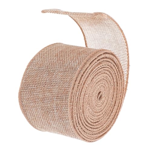VILLCASE Juteband Breites Drahtgestütztes Natur Juteband für Hochzeiten Diy Dekoration Kränze und Bänder Leicht Braun für Rustikale Anlässe von VILLCASE