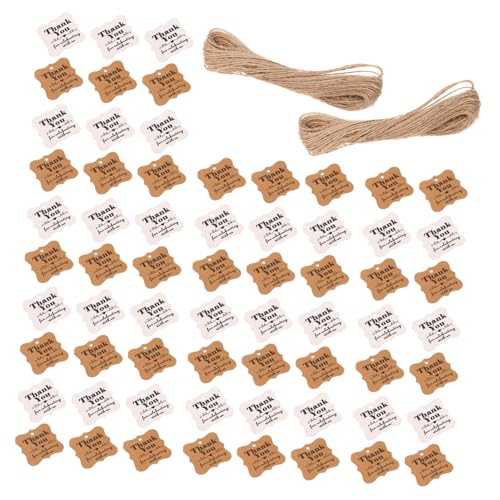 VILLCASE Kraftpapier Geschenketiketten mit Schnur Dankeschön Tags für Hochzeiten Geburtstagsfeiern Babypartys und Jubiläen Vielseitig Einsetzbar für Jede Feier von VILLCASE