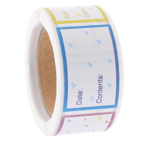 VILLCASE Lebensmittel Etiketten Selbstklebend Rolle Abziehbar Gefrieretiketten Blanko Aufkleber zum Beschriften für Vorratsdosen Küche Gefrierschrank Datumsetiketten zur von VILLCASE