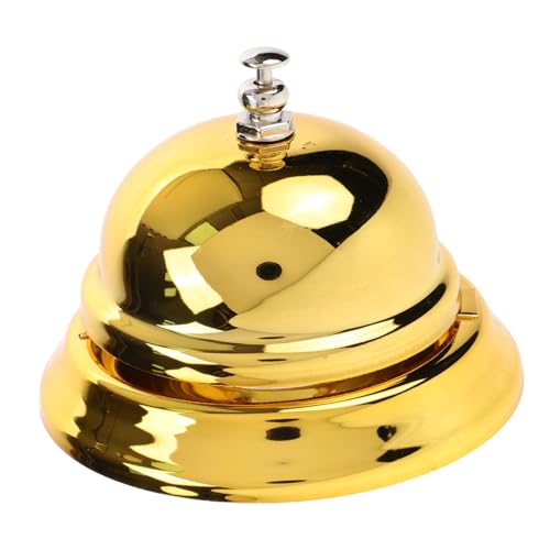 VILLCASE Moderne Goldfarbene Handglocke Kundenservice Tischklingel mit für Restaurant Hotel Bar Empfangsbereich Leicht Langlebig von VILLCASE
