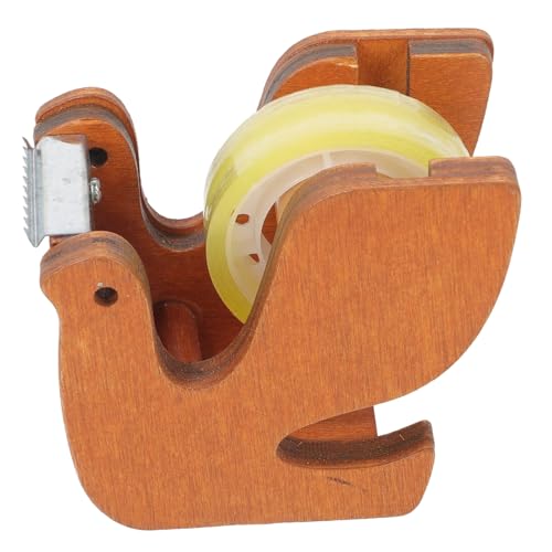 VILLCASE Niedlicher Holz klebebandspender mit Tauben design Glatte Oberfläche Langlebig Rutschfest für Büro Schule Zuhause Passend für Transparente Washi Bastel klebebänder von VILLCASE