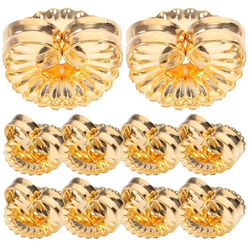 VILLCASE Ohrring-Verschlüsse in Blumenform für hängende Ohren, Sicherheitsohrstecker, sicherer Verschluss, Ohrstecker, Ersatz für schwere Ohrringe, Schmuck, goldfarben, 20 Stück von VILLCASE
