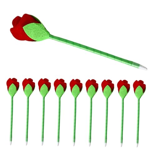 VILLCASE Rote Rosen Kugelschreiber Kreative Cartoon Blumenstifte für Schule Büro für Mädchen Frauen und Mütter für Geburtstage und Feiertage von VILLCASE