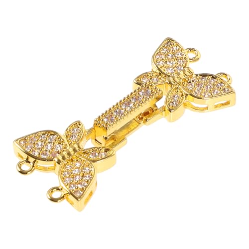 VILLCASE Schmetterlings Kette Metallverschluss für Diy Schmuck Goldfarbener Schmuckverschluss mit Zirkonia für Armbänder für Bastelprojekte und Reparaturen VILLCASE Schmetterlings Kette Metallverschluss für Diy Schmuck Goldfarbener Schmuckverschluss mit Zirkonia für Armbänder für Bastelprojekte und Reparaturen von VILLCASE