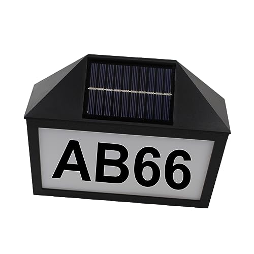 VILLCASE Solar Hausnummer Licht Dekoratives Adressschild mit Langlebig und Installieren für Garten und Außenbereich Sorgt für Sichtbarkeit bei von VILLCASE