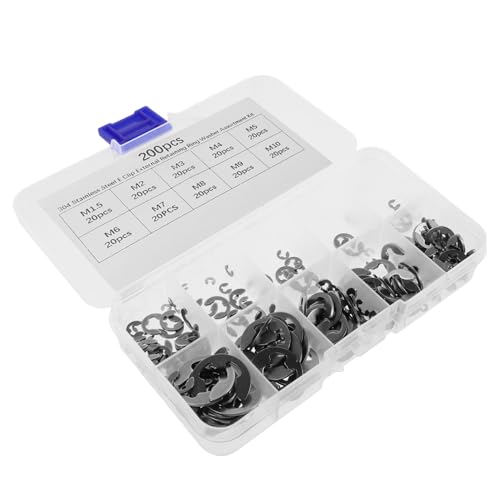 VILLCASE Stainless Steel Sicherungsring Sortiment Snap Ringe Kunststoffbox Praktische und Langlebige Lösung für Ihre Projekte von VILLCASE