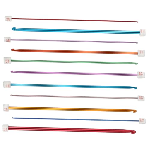 VILLCASE Tunesische Häkelnadel Set Teilig Aluminium Oxidiert Ergonomisch Glatt Vielseitig für Anfänger und Profis zum Stricken von Mützen Pullovern Schals von VILLCASE