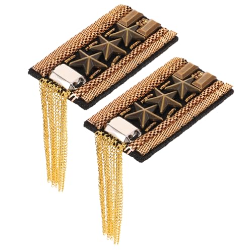 VILLCASE Vintage Quasten Schulterklappen mit Strassbesatz Modische Damen Schulter Schmuck Epauletten Robuste Dekoration für Kostüme Anzüge und Uniformen Goldfarben VILLCASE Vintage Quasten Schulterklappen mit Strassbesatz Modische Damen Schulter Schmuck Epauletten Robuste Dekoration für Kostüme Anzüge und Uniformen Goldfarben von VILLCASE