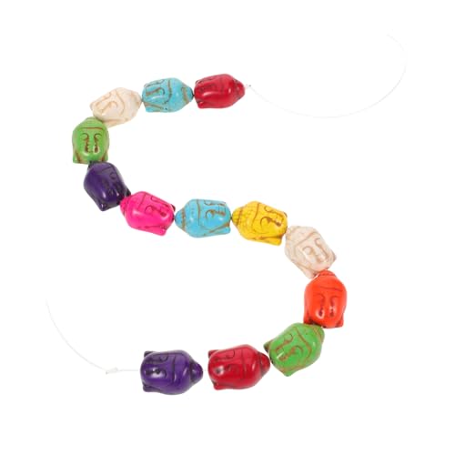 VILLCASE Vintage Türkis Buddha Kopf Perlen Loch Natürliche Lose Schmuckperlen für DIY Armband Herstellung Spirituelle Handwerksperlen mit Langlebigem Steinmaterial VILLCASE Vintage Türkis Buddha Kopf Perlen Loch Natürliche Lose Schmuckperlen für DIY Armband Herstellung Spirituelle Handwerksperlen mit Langlebigem Steinmaterial von VILLCASE