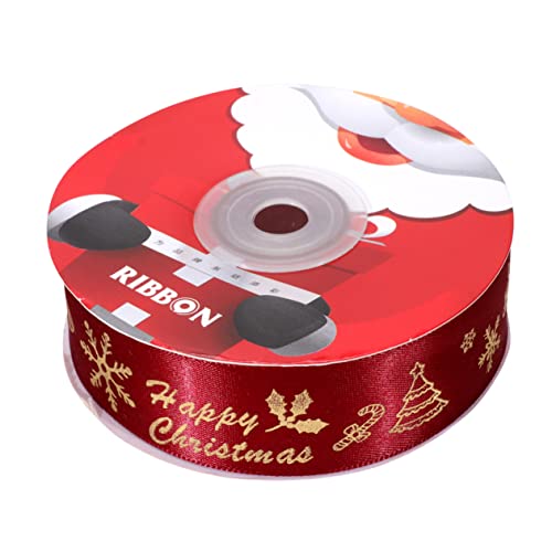 VILLCASE Weihnachtsband Dickes Geschenkband Verpackungsband Bastelbänder Band Für Weihnachtsbaum Partydekorationen Babyband Zum Verpacken Farbverpackung Weihnachten Polyester Rot von VILLCASE