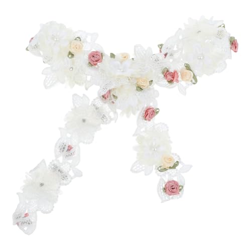 VILLCASE Weißes Spitzenband mit Perlen Romantische Deko für Diy Blumensträuße Hochzeitskleider und Bastelprojekte Breit von VILLCASE