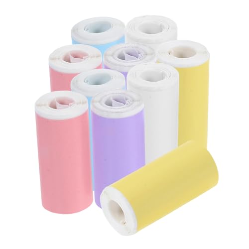 10 Rollen Mini Thermopapier Selbstklebend für Drucker Diy Fotos Notizen Bastelprojekte Farbigem kein Tintenbedarf von VILLFUL
