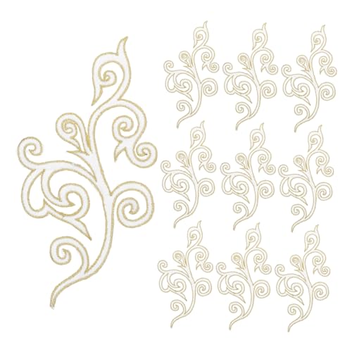 10 Stück Teiliges Rückenklebende Spitzenapplikationen für Hochzeitskleider und Selbstklebende Stickerei Patches für Nähprojekte und Bastelarbeiten von VILLFUL