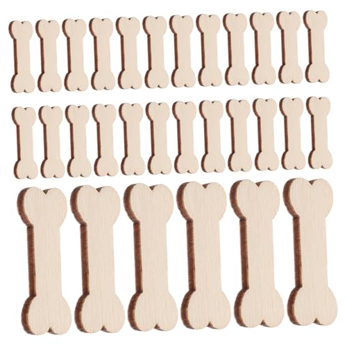 100 Stück Unlackierte Holz Knochenornamente für Bastelprojekte Einzigartige Holzschnittformen für Diy Dekorationen und Handwerksideen von VILLFUL